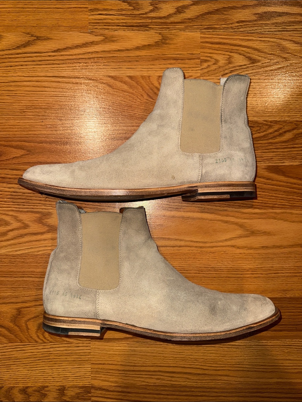 Common Projects Taupe Suede Chelsea Boots